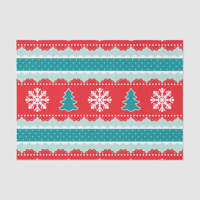 Niedliches Weihnachtsbild in Aquamariner Roter Min Seidenpapier (Vorderseite)