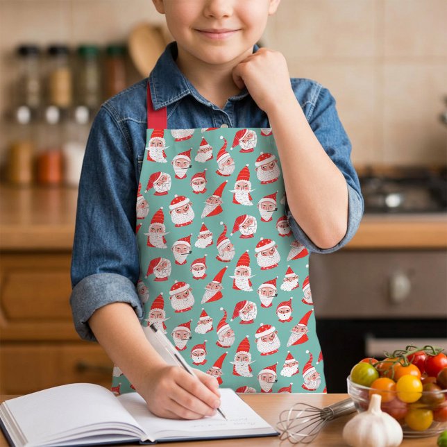 Niedliches Weihnachtsbild Schürze (Kids Santa Pattern Christmas Baking Cooking Apron)