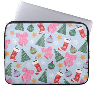 Niedliches Weihnachtsblau Laptopschutzhülle