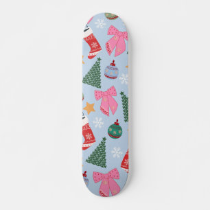 Niedliches Weihnachtsblau Skateboard