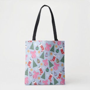 Niedliches Weihnachtsblau Tasche