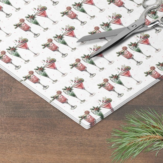 Niedliches Weihnachtscocktail-Muster Seidenpapier (Cute Christmas Cocktail Pattern Tissue Paper )