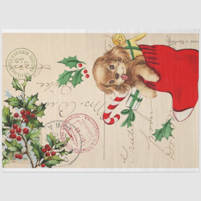 Niedliches Weihnachtsdekouver Seidenpapier (Vorderseite)