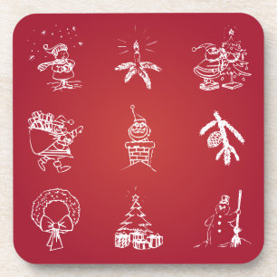 Niedliches Weihnachtsdesign anpassen Getränkeuntersetzer