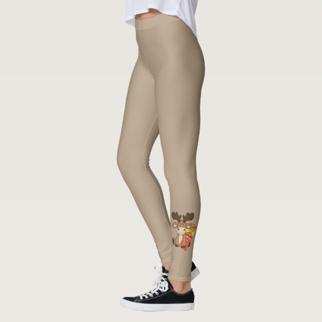 Niedliches Weihnachtselch-Geschenk Leggings (Links)