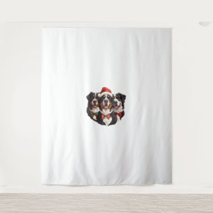 Niedliches Weihnachtsfest Berner Hunde Weihnachtsm Wandteppich