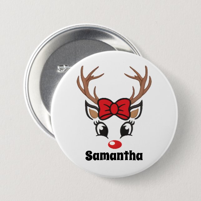 Niedliches Weihnachtsfest Button (Vorne & Hinten)