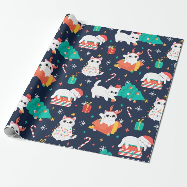 Niedliches Weihnachtsfest Geschenkpapier (Ungerollt)