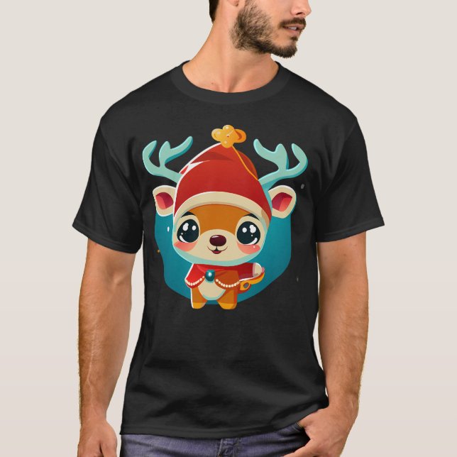 Niedliches Weihnachtsfest im Weihnachtskostspielze T-Shirt (Vorderseite)