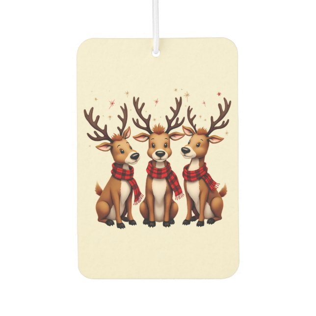 Niedliches Weihnachtsfest mit Karierten Schnitten Autolufterfrischer (Vorderseite)