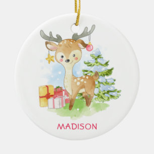 Niedliches Weihnachtsfest Personalisiert Keramik Ornament