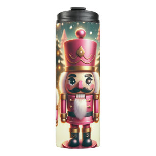 Niedliches Weihnachtsfest Pink Nutcracker Trio Thermosbecher