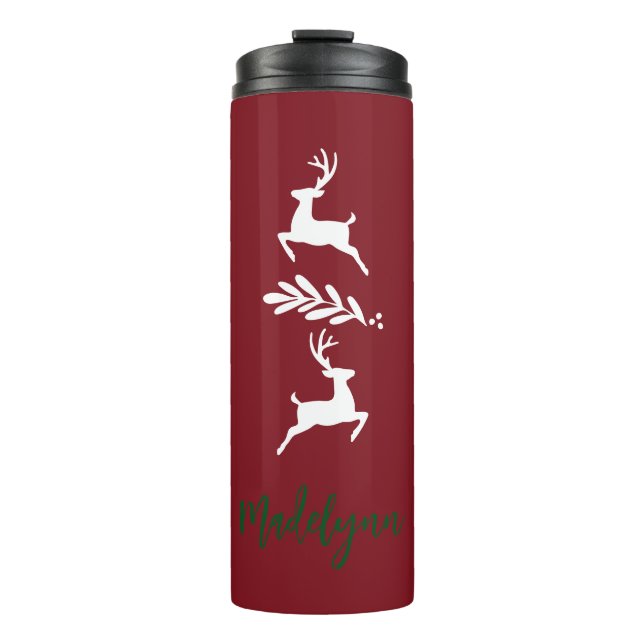 Niedliches Weihnachtsfest und Individuelle Name Thermosbecher (Vorderseite)