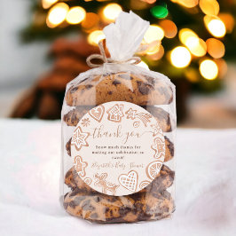 Niedliches Weihnachtsgebäck Babydusche Danke Runder Aufkleber