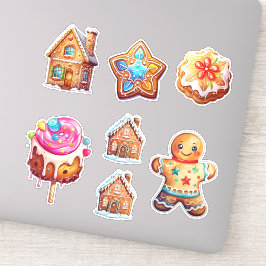 Niedliches Weihnachtsgebäck Cookie Set Aufkleber