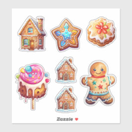 Niedliches Weihnachtsgebäck Cookie Set Aufkleber