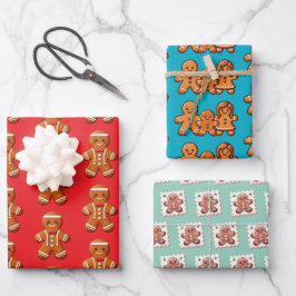 Niedliches Weihnachtsgebäck Cookies Geschenkpapier Set