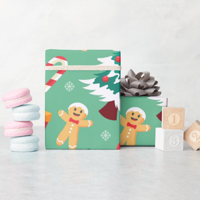 Niedliches Weihnachtsgebäck Geschenkpapier (Babyparty)