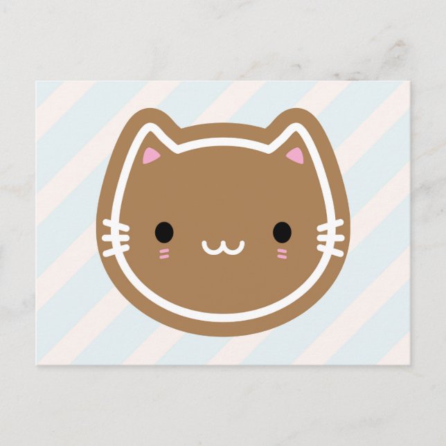 Niedliches Weihnachtsgebäck Katze Postkarte (Vorderseite)