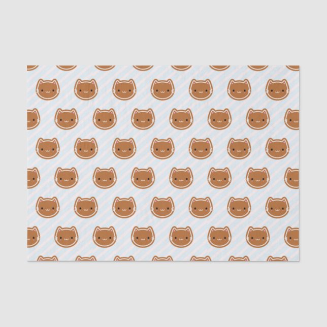 Niedliches Weihnachtsgebäck Katze Seidenpapier (Vorderseite)