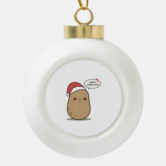 Niedliches Weihnachtsgebäck Keramik Kugel-Ornament (Vorderseite)