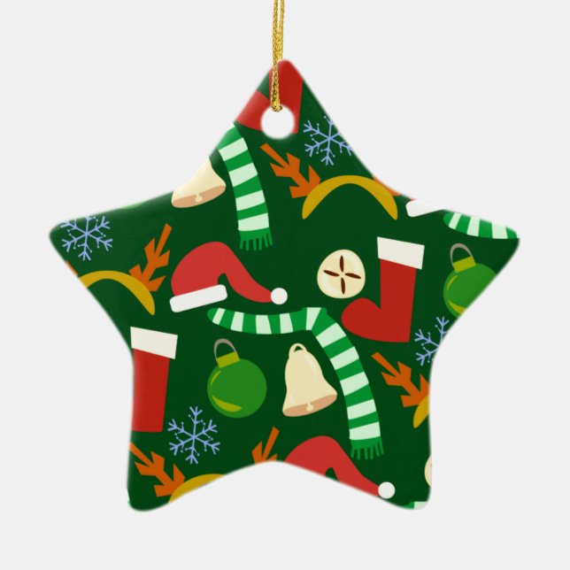 Niedliches Weihnachtsgebäck Keramikornament (Vorne)