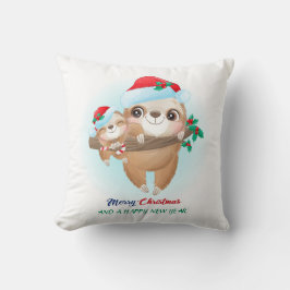 Niedliches Weihnachtsgebäck Mama & Baby Sloth Kind Kissen