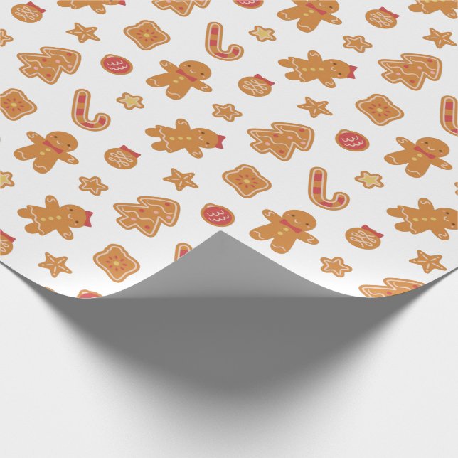 Niedliches Weihnachtsgebäck Man Cookies Muster Geschenkpapier (Ecke)