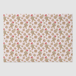 Niedliches Weihnachtsgebäck Man Pattern Seidenpapier