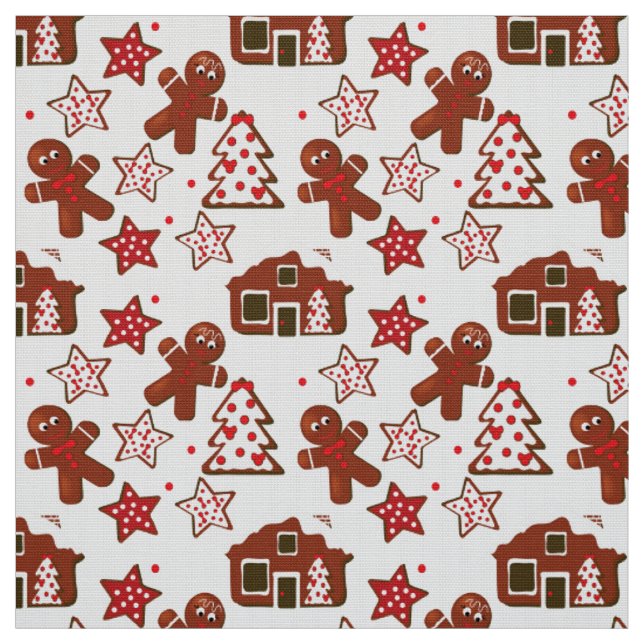 Niedliches Weihnachtsgebäck-Muster Stoff (Muster)