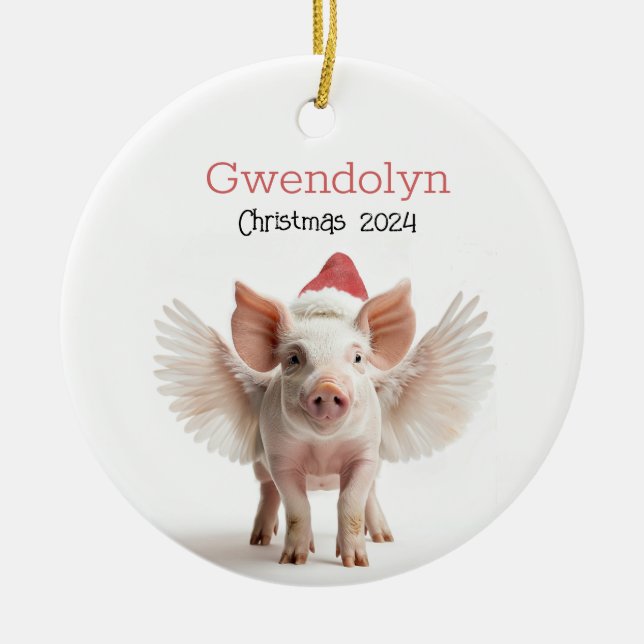 Niedliches Weihnachtsgebäck Personalisierte Orname Keramik Ornament (Vorne)
