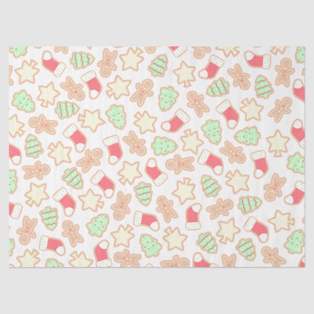 Niedliches Weihnachtsgebäck Seidenpapier (Vorderseite)