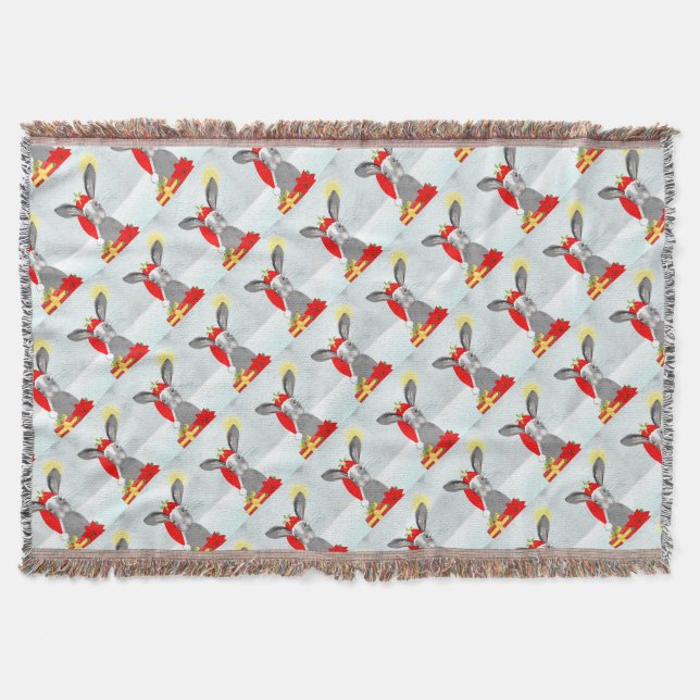 Niedliches Weihnachtsgeburtsdesign bei Bunny Rabbi Decke (Vorderseite)
