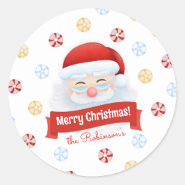 Niedliches Weihnachtsgeschenk des Weihnachtsmanns Runder Aufkleber