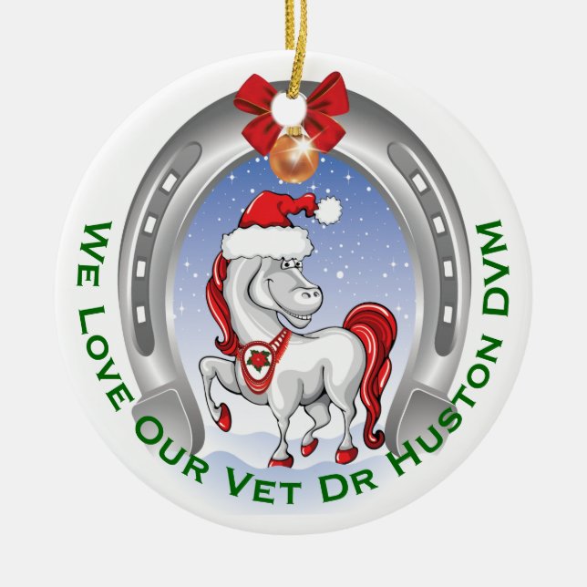Niedliches Weihnachtsgeschenk für Tierärzte Keramik Ornament (Vorne)