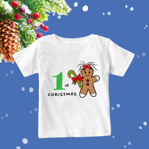 Niedliches Weihnachtsgingerbrot Baby Bodysuit T-shirt
