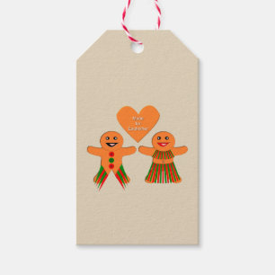 Niedliches Weihnachtsgingerbrot Couple Custom Geschenkanhänger