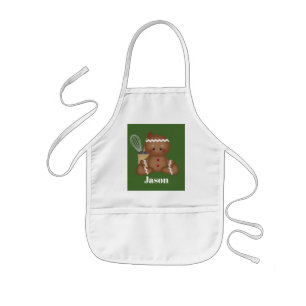 Niedliches Weihnachtsgingerbrot geben Schürze