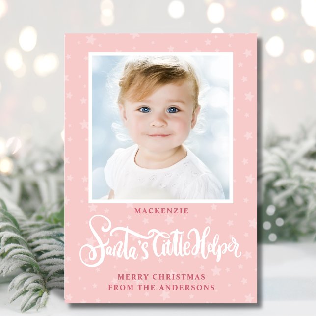 Niedliches Weihnachtshelfer Kleines Mädchen Weihna Feiertagskarte (Von Creator hochgeladen)