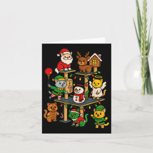Niedliches Weihnachtskatzenbaum Weihnachtsbaum-Des Karte
