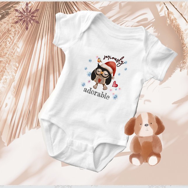 Niedliches Weihnachtskaul Baby Strampler (Cute Christmas owl little girl T-Shirt Baby Bodysuit)