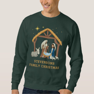 Niedliches Weihnachtskind in der Familie Sweatshirt