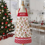 Niedliches Weihnachtskochen Backen Crew Schürze<br><div class="desc">Ein niedliches Weihnachtskochtopf Backen Crew Schürze mit einem Lebkuchenmuster dekoriert. Personalisieren Sie es mit Ihrem Namen. Die Grenze der Schürze hat ein rotes und weißes Polka-Punktmuster mit Rack. Macht ein lustiges Geschenk zu Weihnachten. Entworfen für Sie von BlackBerry Boulevard.</div>