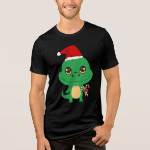 Niedliches Weihnachtskrokodil Tri-Blend Shirt