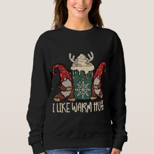 Niedliches Weihnachtskuchen mit heißem Kakao gefäl Sweatshirt