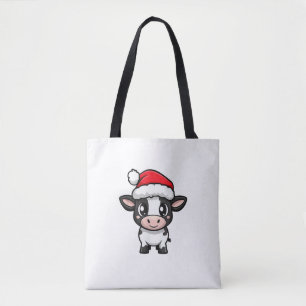 Niedliches Weihnachtskuh Xmas Comic Tasche