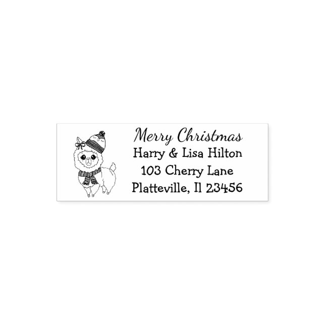 Niedliches Weihnachtslama Permastempel (Design)