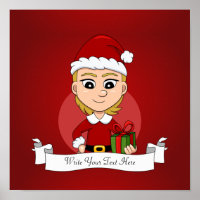 Niedliches Weihnachtsmädchen mit kurzem blondem Ha