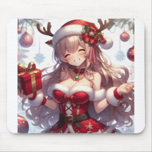 Niedliches Weihnachtsmädchen Mousepad