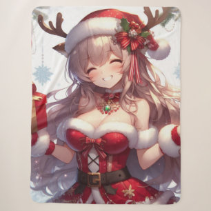 Niedliches Weihnachtsmädchen Sherpadecke